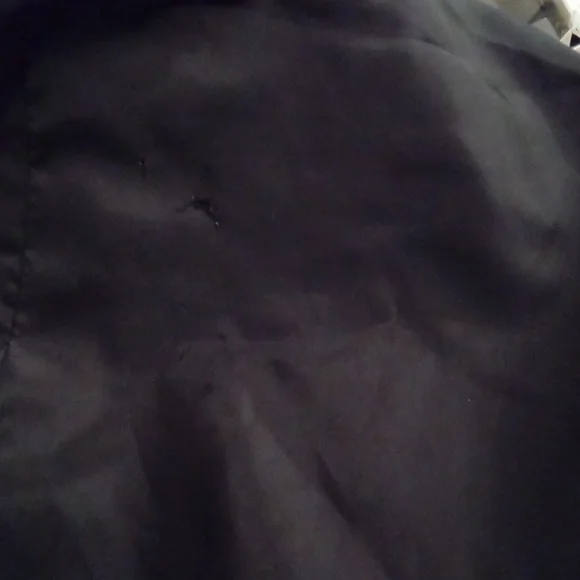 Oxygen Women's Hooded Long Moto Lined Denim Zip Up Jacket Pockets Small - Picture 14 of 14